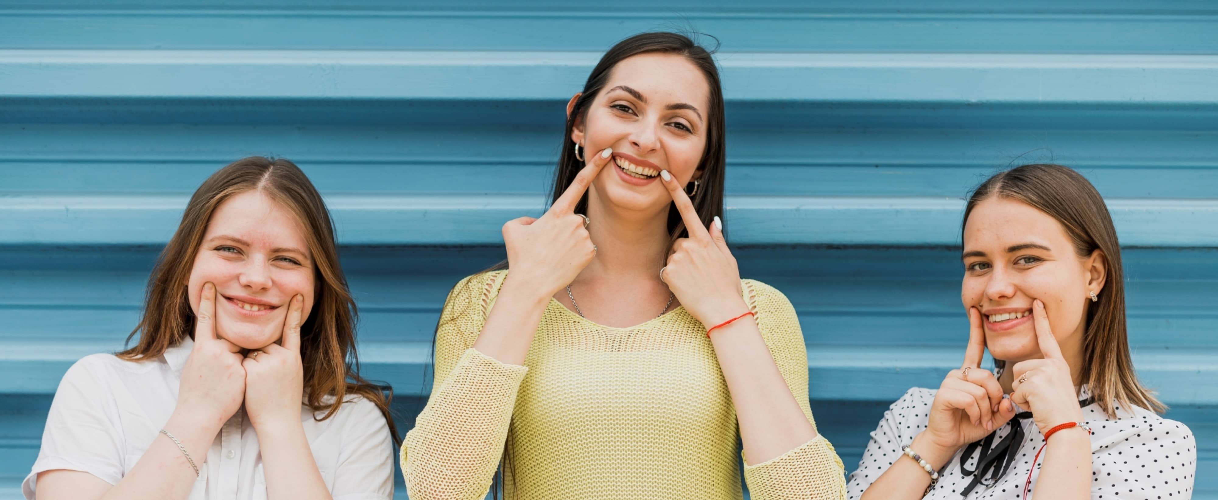 women smiling